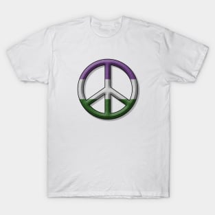 Peace Pride design in Genderqueer pride flag colors T-Shirt